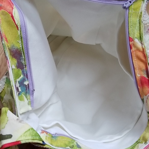 Hand Crafted Artisan Boho Gypsy Embellished Beaded Lace Crossbody Tote Bag - Picture 10 of 16